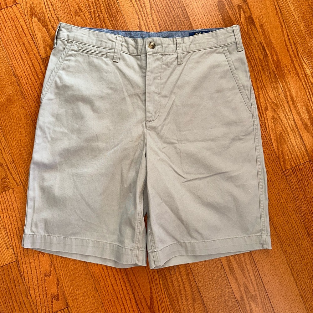 New Ralph Lauren NWT Polo Cotton Shorts Beige Polo Relax Fit 10” Drop Size 33